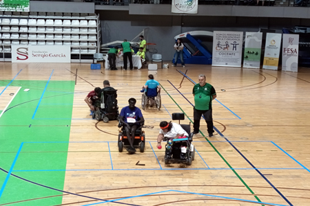 María Teresa en su primer partido.